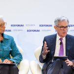 Christine Lagarde y Jerome Powell en el Foro del BCE sobre bancos centrales celebrado en Sintra, Portugal, en 2022. Foto: CC Sérgio García.